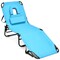 5-Position Adjustable Foldable Chaise Lounge Chair with Removable Pillows and Face Hole for Outdoors